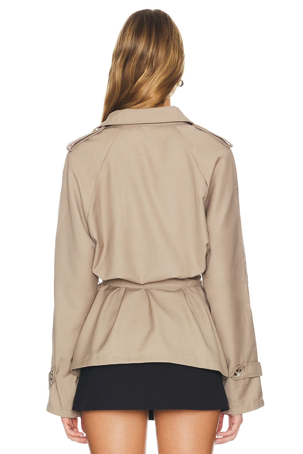 Cropped Trencherous Coat in Mushroom