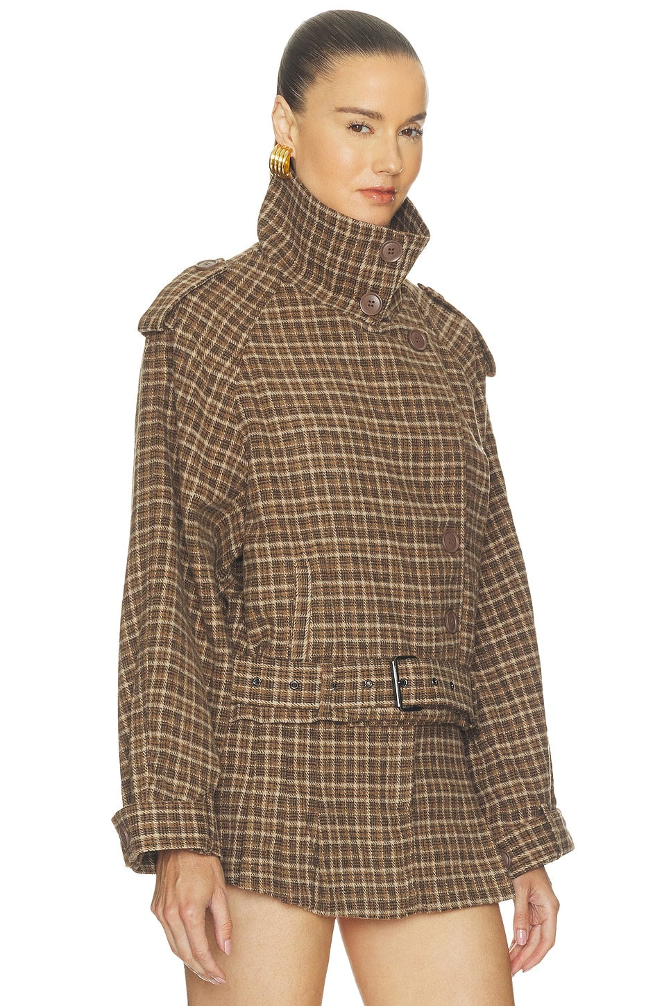Fletcher Check Jacket in Brown & Orange