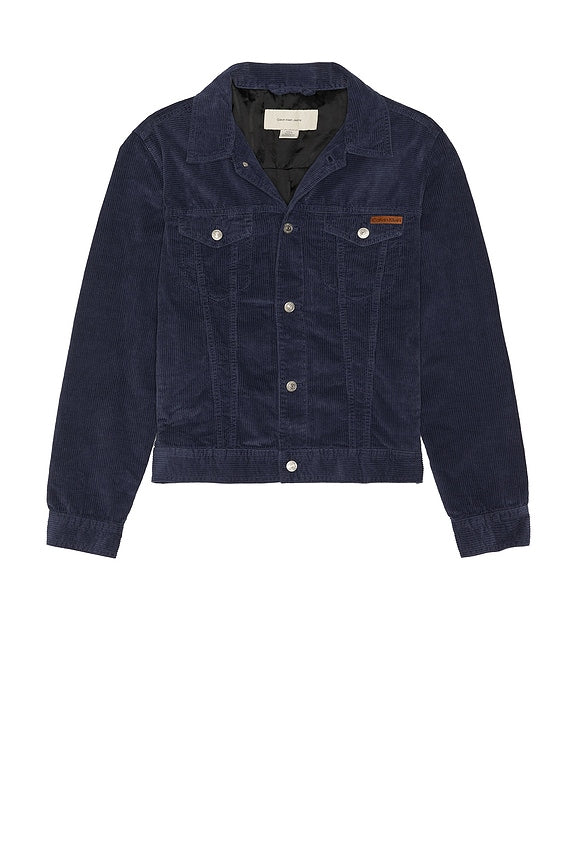 Washed Corduroy Trucker Jacket in Pageant Blue