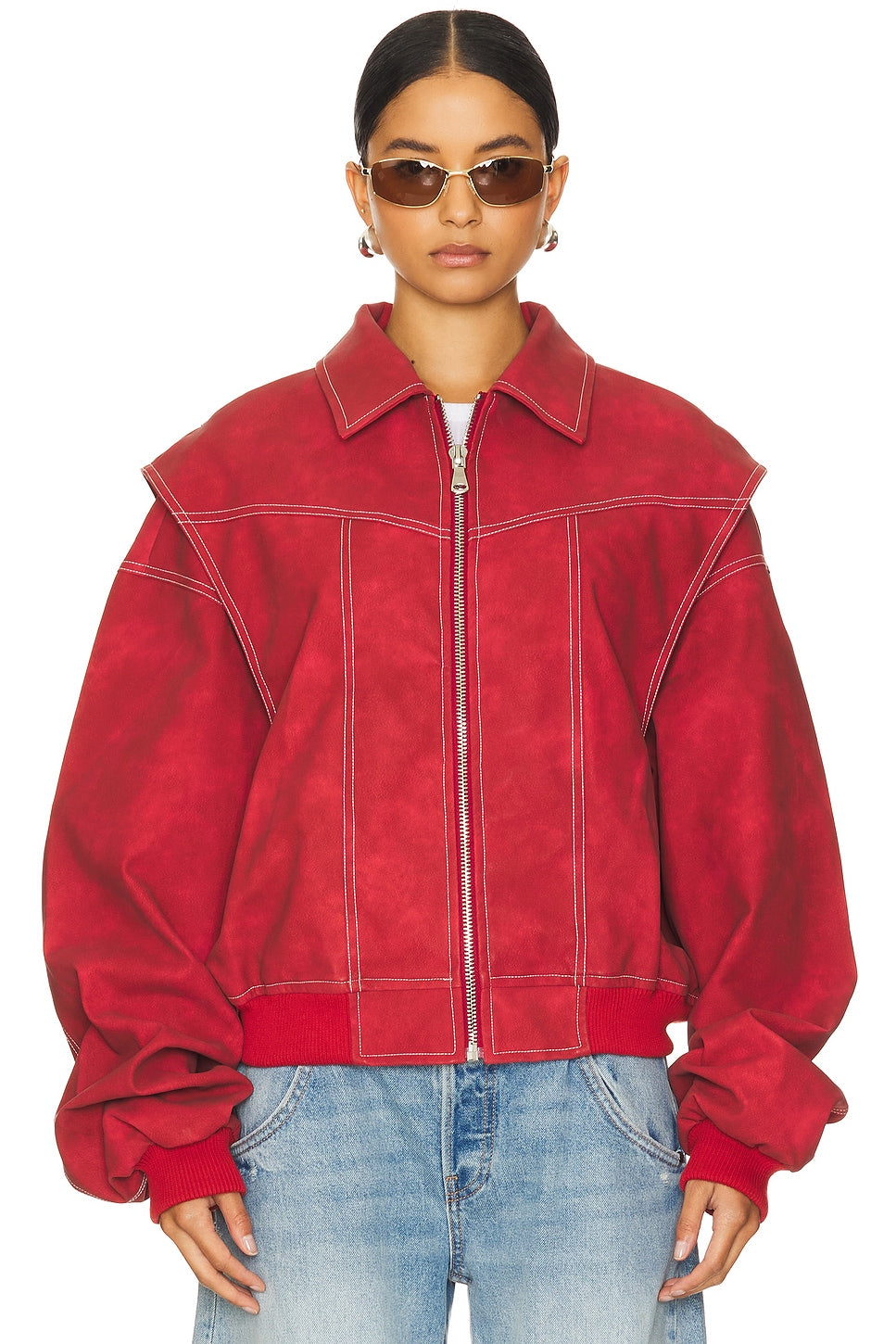 Vista Bomber Jacket in Crimson