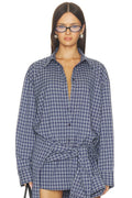 The Pax Check Shirt in Navy & White
