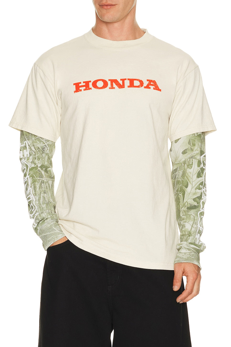 Jumper 2Fer Long Sleeve Tee in Natural