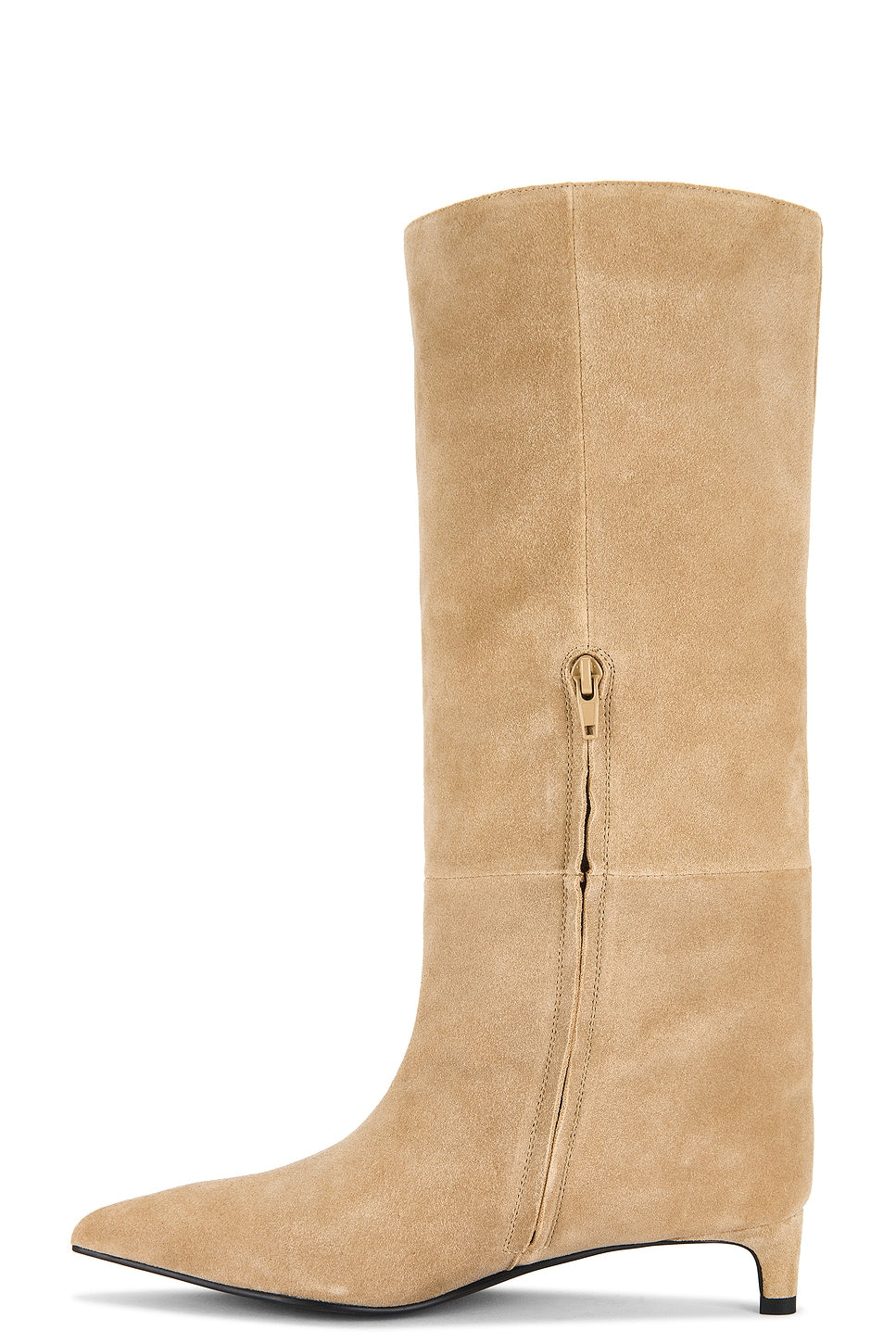 The Stacey Boot in Taupe Suede